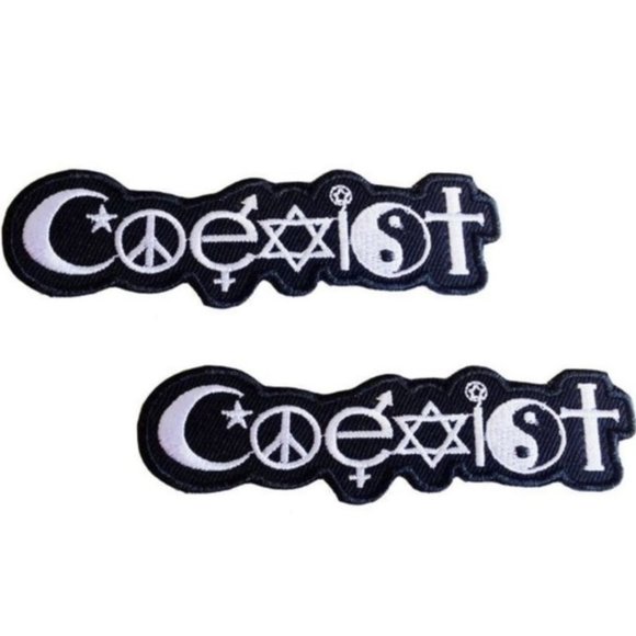 NEW 3-PACK COEXIST IRON ON PATCHES EMBROIDERED BADGES - Picture 3 of 5
